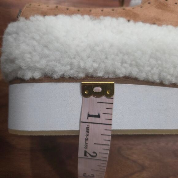 Australia Luxe Collective Suede And Sherling Tan and White Platform Oxford Sz 7 - Picture 16 of 16